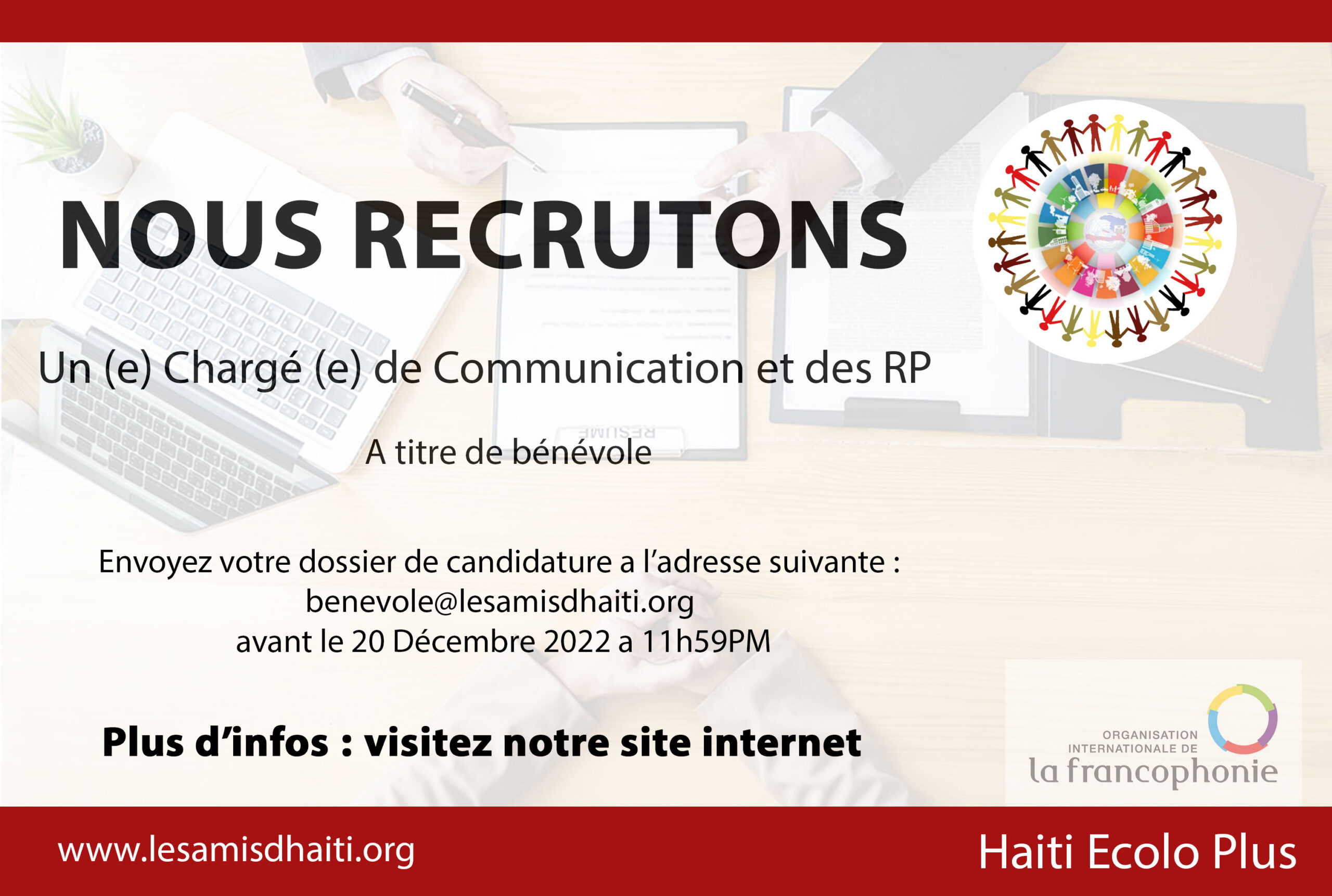 AVIS DE RECRUTEMENT D'UN CHARGE DE COMMUNICATION